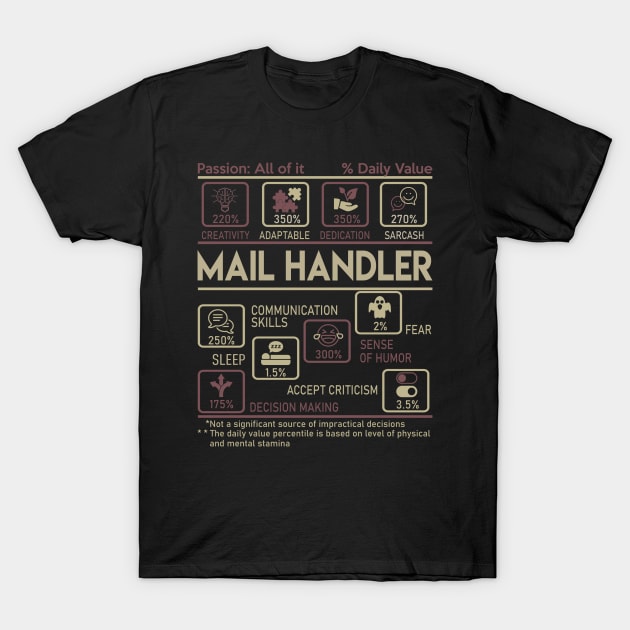 Mail Handler T Shirt - Multitasking Daily Value Gift Item Tee T-Shirt by candicekeely6155